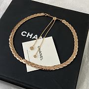 Colestore Chanel Coco Crush supple short necklace Quilted motif, flexible design, BEIGE GOLD - 3