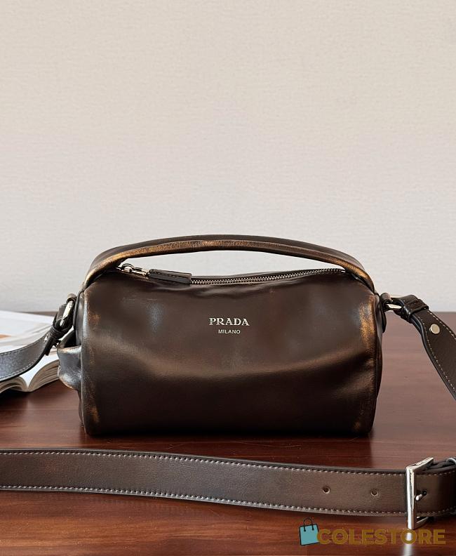 Colestore  Prada Dark Brown Nappa Leather Shoulder Bag 21 x 12 x 11cm - 1