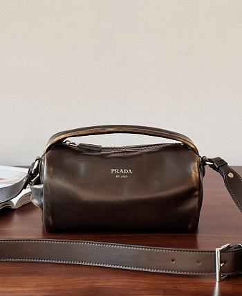 Colestore  Prada Dark Brown Nappa Leather Shoulder Bag 21 x 12 x 11cm