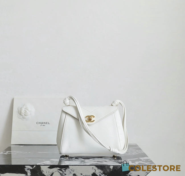 Colestore Chanel Fall-Winter 2026 Pre-Collection Hobo Handbag Lambskin & Gold-Tone Metal  White 16 x 22 x 7.8cm - 1