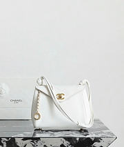 Colestore Chanel Fall-Winter 2026 Pre-Collection Hobo Handbag Lambskin & Gold-Tone Metal  White 16 x 22 x 7.8cm - 5