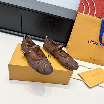 Colestore Louis Vuitton Romy Flat Ballerina Mesh/Strass Brown