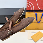 Colestore Louis Vuitton Romy Flat Ballerina Mesh/Strass Brown - 4