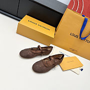Colestore Louis Vuitton Romy Flat Ballerina Mesh/Strass Brown - 3