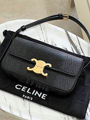 Colestore Celine Claude Chain Shoulder Bag in Lizard Black 20 x 10 x 4 cm - 1