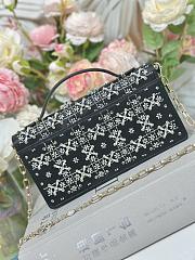 Colestore Dior Miss Dior Top Handle Clutch Black Embroidered with White Floral Beads 21 x 11.5 x 4cm - 5