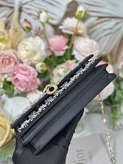 Colestore Dior Miss Dior Top Handle Clutch Black Embroidered with White Floral Beads 21 x 11.5 x 4cm - 6