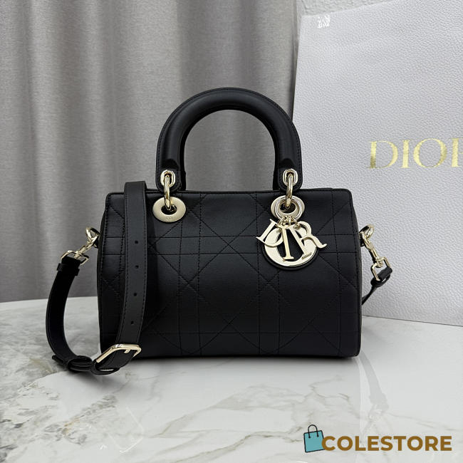 Colestore Dior Small Dior Granville Bag Black Flat Macrocannage Calfskin 25 x 16.5 x 14.5cm - 1