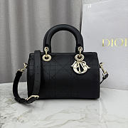 Colestore Dior Small Dior Granville Bag Black Flat Macrocannage Calfskin 25 x 16.5 x 14.5cm - 1