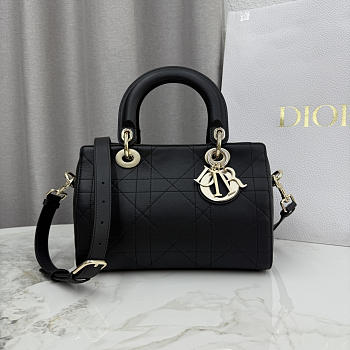 Colestore Dior Small Dior Granville Bag Black Flat Macrocannage Calfskin 25 x 16.5 x 14.5cm