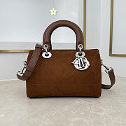 Colestore Dior Small Dior Granville Bag Golden Saddle Flat Macrocannage Suede Goatskin 25 x 16.5 x 14.5cm - 1