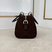 	 Colestore Dior Small Dior Granville Bag Chocolate Flat Macrocannage Suede Calfskin 25 x 16.5 x 14.5cm - 3