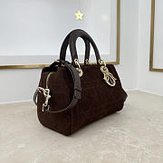 	 Colestore Dior Small Dior Granville Bag Chocolate Flat Macrocannage Suede Calfskin 25 x 16.5 x 14.5cm - 5