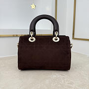 	 Colestore Dior Small Dior Granville Bag Chocolate Flat Macrocannage Suede Calfskin 25 x 16.5 x 14.5cm - 4