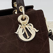 	 Colestore Dior Small Dior Granville Bag Chocolate Flat Macrocannage Suede Calfskin 25 x 16.5 x 14.5cm - 2