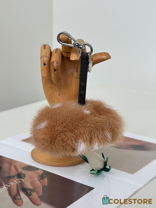 Colestore Fendi Brown Bag charm with mushroom motif - 1