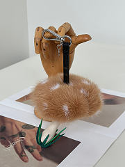 Colestore Fendi Brown Bag charm with mushroom motif - 6