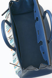 Colestore Hermes A Rare Custom Bleu De Malte Togo Leather Fringes Birkin 30 With Palladium Hardware 30 x 23 x 15cm - 4