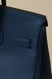 Colestore Hermes A Rare Custom Bleu De Malte Togo Leather Fringes Birkin 30 With Palladium Hardware 30 x 23 x 15cm - 2