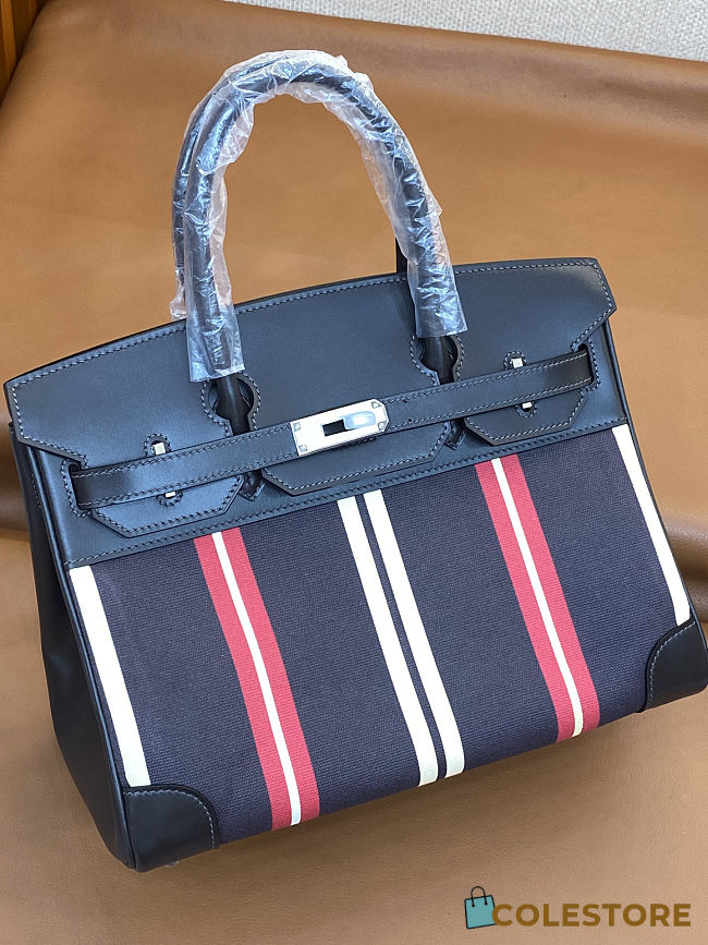 Colestore Hermes Birkin 30 bag in H Viking canvas and Swift calfskin  - 1