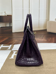 Colestore Hermes Birkin 30 Matte Alligator Mississippiensis Gold Hardware Aubergine  - 6