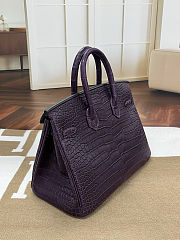 Colestore Hermes Birkin 30 Matte Alligator Mississippiensis Gold Hardware Aubergine  - 3