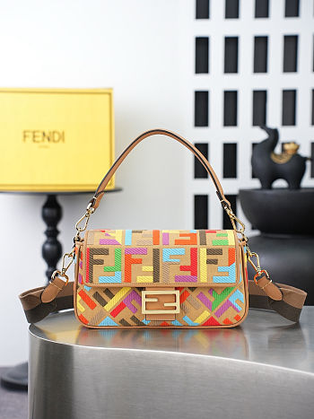 Colestore Fendi Baguette FF Bag in Colorful Embroidered 26 x 6.5 x 13.5cm