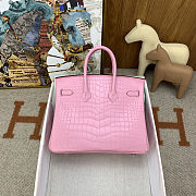 Colestore Hermes Birkin 25 Matte Alligator Mississippiensis Bubblegum Pink Palladium Hardware - 3