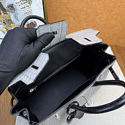 	 Colestore Hermes Birkin 25 Matte Alligator Mississippiensis Gris Perle / Noir Palladium Hardware - 5