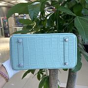 	 Colestore Hermes Birkin 25 Matte Alligator Mississippiensis Blue Atoll Palladium Hardware - 3