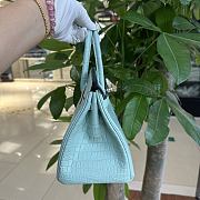 	 Colestore Hermes Birkin 25 Matte Alligator Mississippiensis Blue Atoll Palladium Hardware - 5