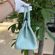 	 Colestore Hermes Birkin 25 Matte Alligator Mississippiensis Blue Atoll Palladium Hardware - 6