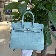 	 Colestore Hermes Birkin 25 Matte Alligator Mississippiensis Blue Atoll Palladium Hardware - 4