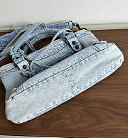 Colestore Balenciaga Le city first bag in light blue washed denim, brass hardware 34x20x6cm - 4