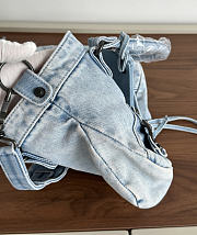 Colestore Balenciaga Le city first bag in light blue washed denim, brass hardware 34x20x6cm - 6