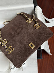 Colestore  Chanel Métiers d’art 2026 Flap bag, Suede calfskin & gold-tone metal, dark brown  15 x 25.5 x 8cm - 4