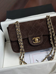 Colestore Chanel FALL WINTER 2026 PRE-COLLECTION MINI FLAP BAG Suede Calfskin & Gold-Tone Metal Dark brown 13x20x6cm - 6