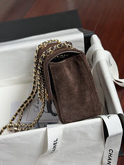 Colestore Chanel FALL WINTER 2026 PRE-COLLECTION MINI FLAP BAG Suede Calfskin & Gold-Tone Metal Dark brown 13x20x6cm - 4