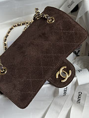 Colestore Chanel FALL WINTER 2026 PRE-COLLECTION MINI FLAP BAG Suede Calfskin & Gold-Tone Metal Dark brown 13x20x6cm - 3