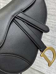 Colestore Dior Small Saddle Bag with Strap Black Smooth Calfskin 17×5×15cm - 6
