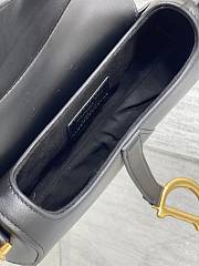 Colestore Dior Small Saddle Bag with Strap Black Smooth Calfskin 17×5×15cm - 3