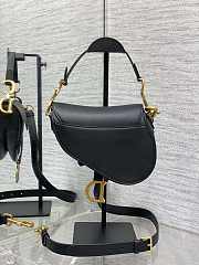 Colestore Dior Small Saddle Bag with Strap Black Smooth Calfskin 17×5×15cm - 5