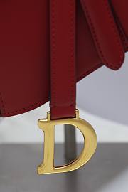 Colestore  Dior Small Saddle Bag with Strap Red Smooth Calfskin 19x6x16cm - 5