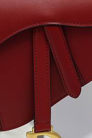 Colestore  Dior Small Saddle Bag with Strap Red Smooth Calfskin 19x6x16cm - 4