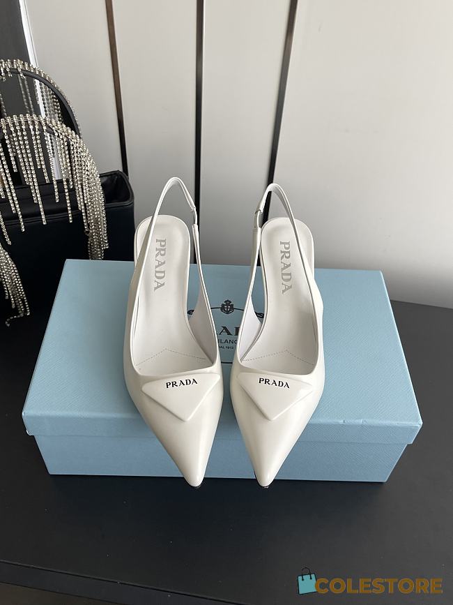 Colestore Prada Patent leather slingback pumps White - 1