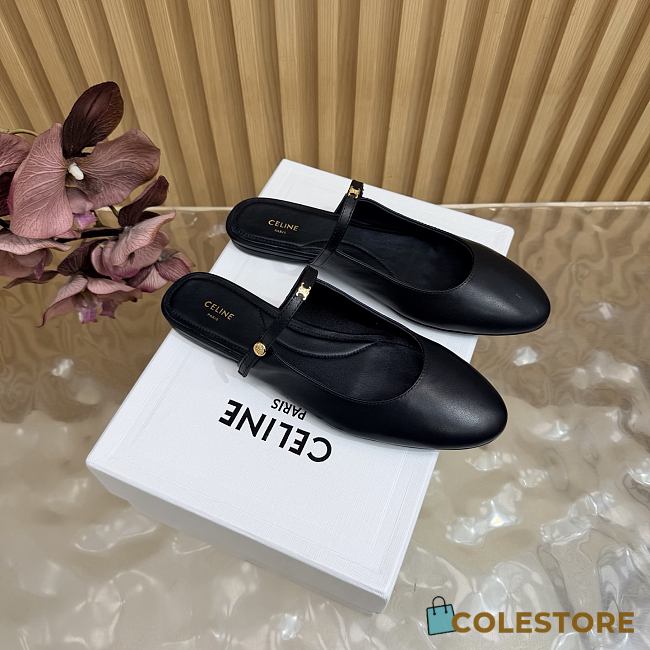 Colestore Celine MACARON MULE IN GOATSKIN Black - 1