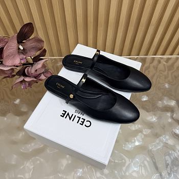 Colestore Celine MACARON MULE IN GOATSKIN Black