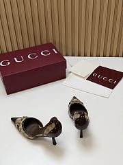 Colestore Gucci Women's Savoy pump Sand and brown GG canvas 75mm - 3