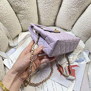 Colestore  Chanel Quilted Aged Calfskin Mini Kelly Bag Lilac 19 x 13 x 7cm - 6