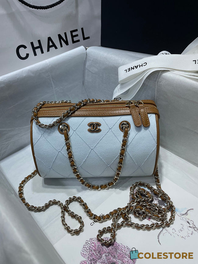 Colestore Chanel Coco Beach Mini Bowling Bag Light Gold Hardware 11.5 x 18.5 x 11cm - 1